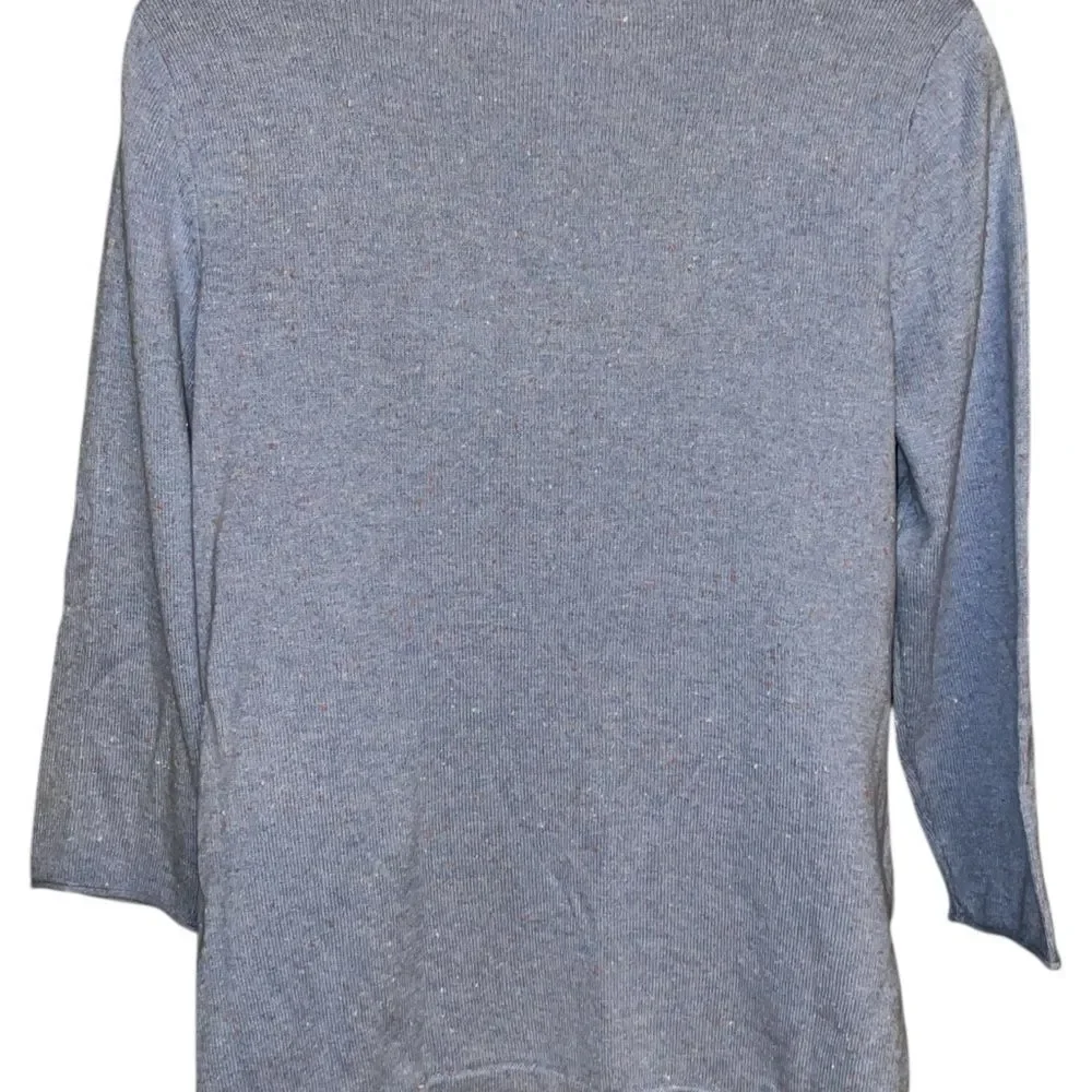J. Jill Light Blue V-Neck Long Sleeve light sweater shirt Small bottom side